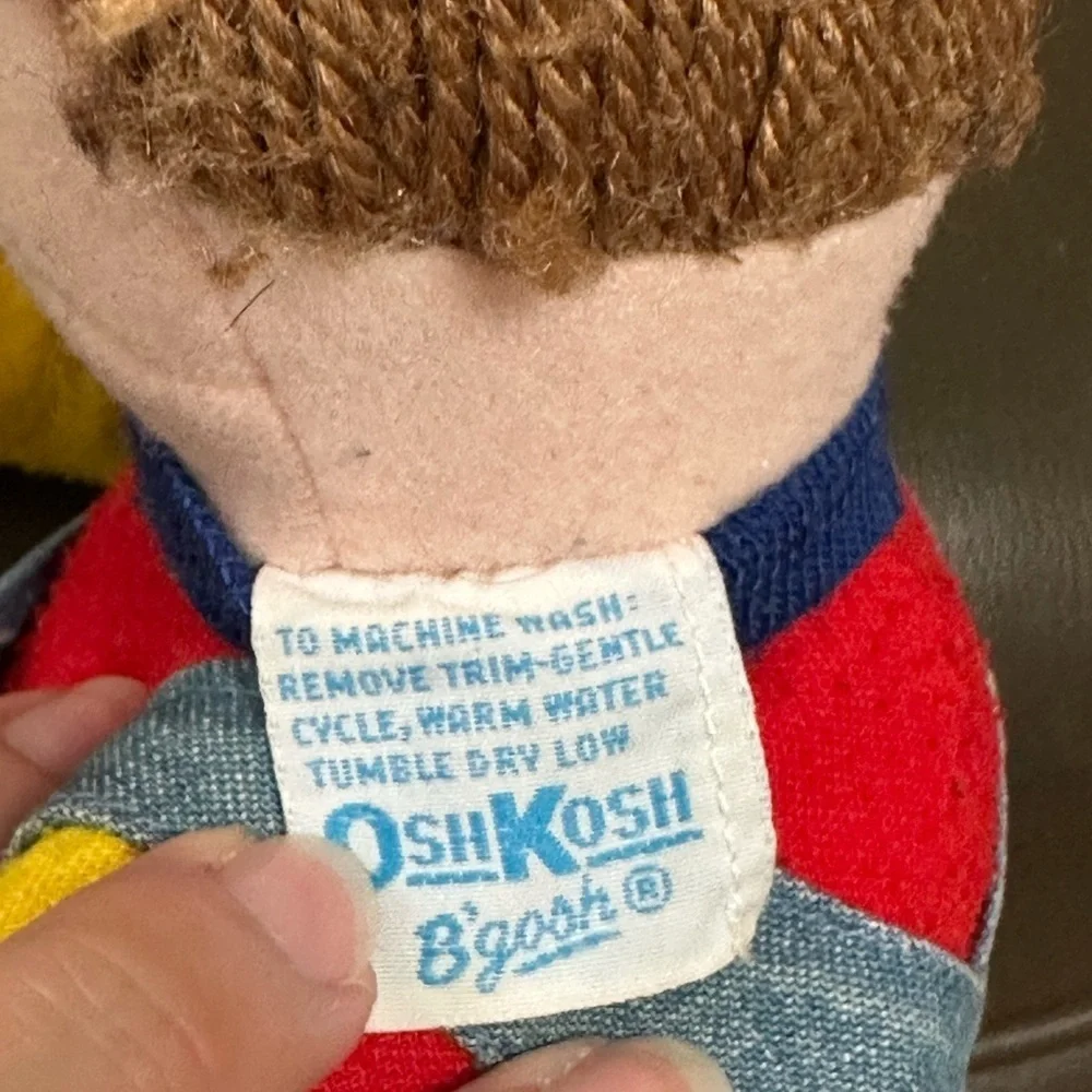 Vintage Eden Toys OshKosh B’gosh Plush Doll Boy w/ Hat & Overalls 1990s 14” VTG